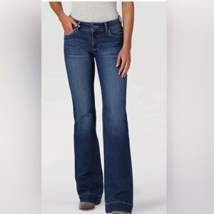 Wrangler Jeans Womens 11x31 Blue Retro Mae Wide Leg Trouser Western Rodeo